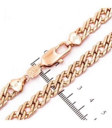 Ланцюжок подвійні ромби з насічками позолота 0,8/45 см