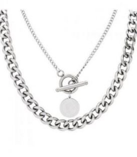 Подвійний ланцюжок із «Монетою» панцирне плетіння Медична сталь