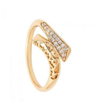 Кільце Xuping лимонна позолота "Дві хвилі"