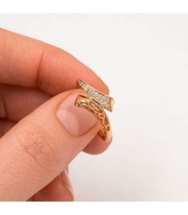 Кільце Xuping лимонна позолота "Дві хвилі"