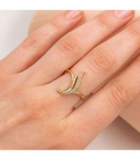 Кольцо Xuping лимонная позолота "Изыск" медицинское золото