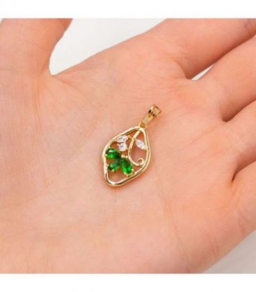 Кулон Xuping лимонна позолота "Ромбік з квітами" (Медичне золото)