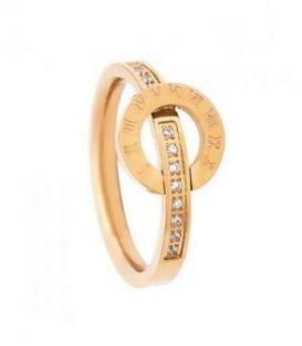 Кільце позолота, сталь «Циферблат»