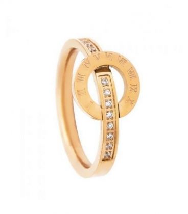 Кольцо позолота, сталь «Циферблат»