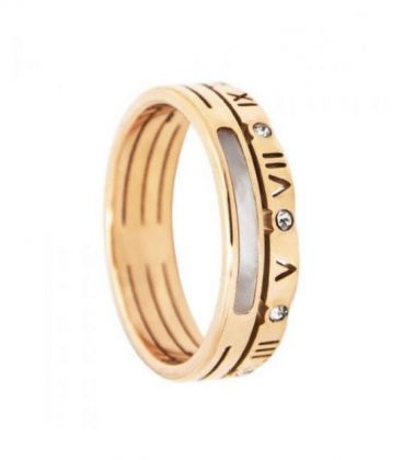 Кольцо позолота, сталь «Цифры»