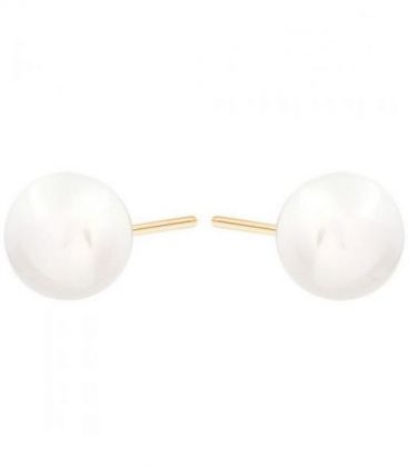 Сережки-гвоздики лимонна позолота «Перлина»