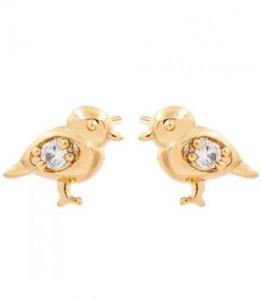 Сережки-гвоздики лимонна позолота «Горобчики»