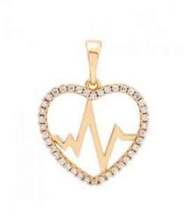 Кулон лимонна позолота «Серце з пульсом»