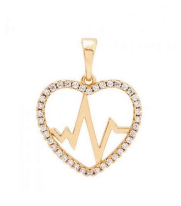 Кулон лимонна позолота «Серце з пульсом»