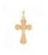 Крестик лимонная позолота, с распятием, без камней