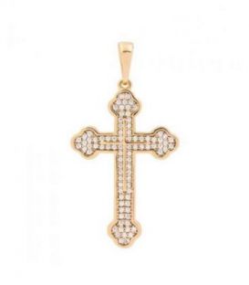 Крестик позолота, без распятия в камнях