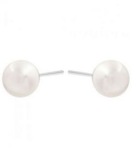 Серьги-гвоздики родий «Жемчужина»