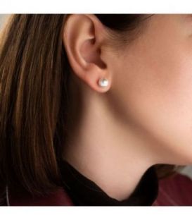 Серьги-гвоздики родий «Жемчужина»