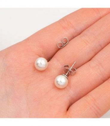 Сережки-гвоздики родій «Перлини»