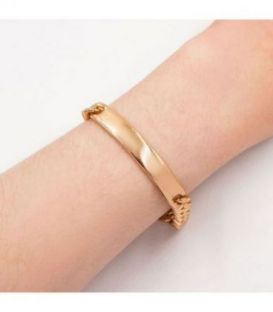 Браслет лимонная позолота, панцирное плетение с пластиной