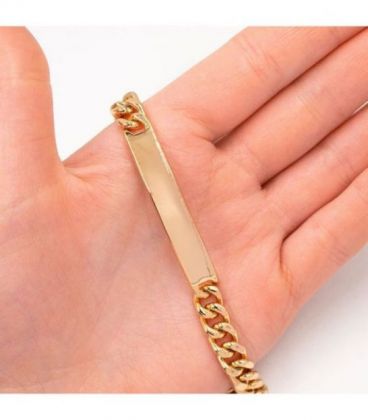 Браслет лимонна позолота, панцирне плетіння з пластиною