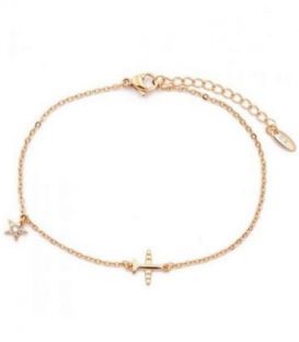 Браслет лимонна позолота, ланцюжок «Літак»