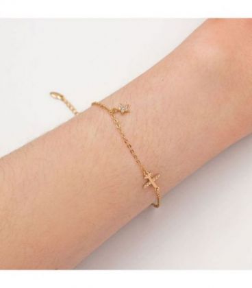 Браслет лимонна позолота, ланцюжок «Літак»