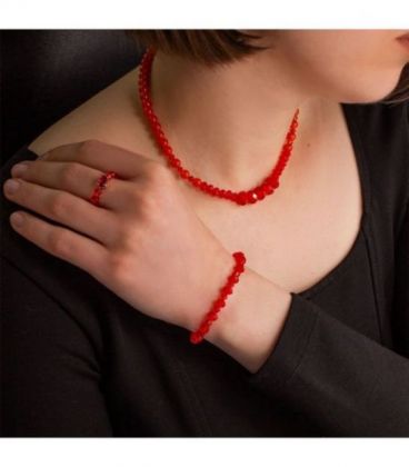 Кільце з чеського кришталю з каменем