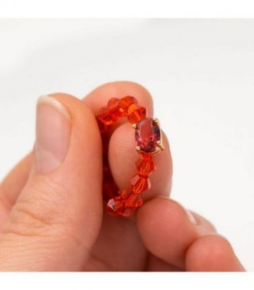 Кільце з чеського кришталю з каменем