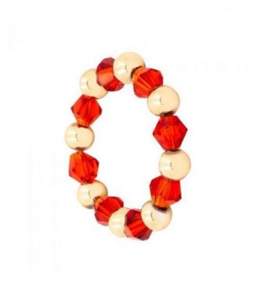 Кольцо из чешского хрусталя с позолотой