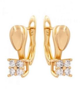 Сережки лимонна позолота, англійська застібка