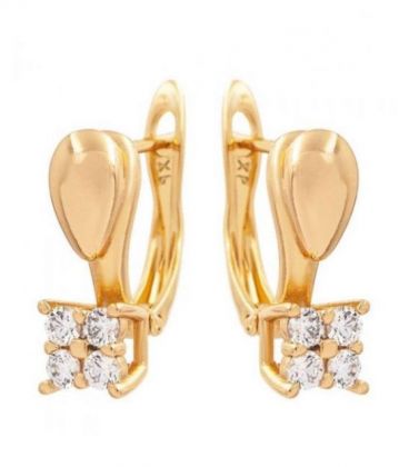 Сережки лимонна позолота, англійська застібка