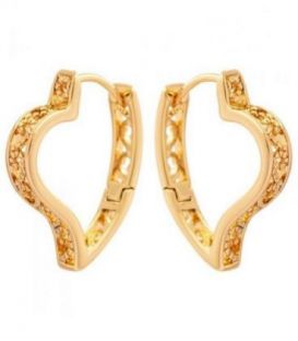 Серьги лимонная позолота «Завиточки» без камней, английская застежка