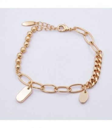 Браслет "Комбінований з підвісками" лимонна позолота