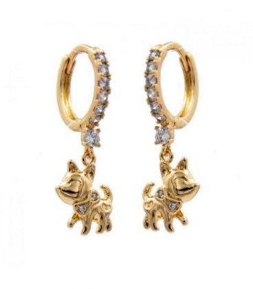 Серьги "Чихуахуа" лимонная позолота