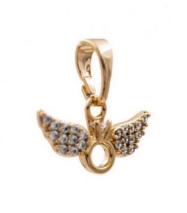 Подвеска "Колечко с крыльями" лимонная позолота