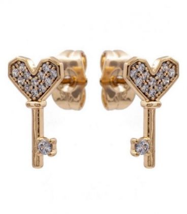 Сережки-гвоздики "Ключик" лимонна позолота