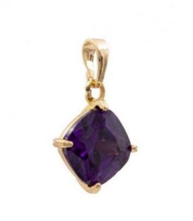 Підвіска лимонна позолота "Ромб-камінь" (Медичне золото)