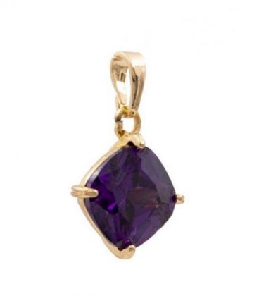 Підвіска лимонна позолота "Ромб-камінь" (Медичне золото)