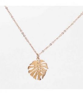 Подвеска на цепочке позолота "Листок" (Медицинская сталь)