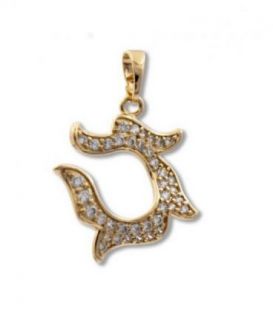 Підвіска лимонна позолота Полум'я (Медичне золото)