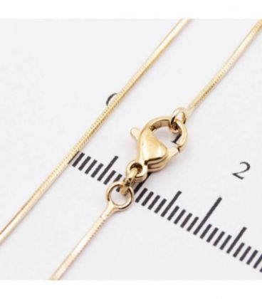 Цепочка лимонная позолота Снейк гранёный 0,1/60 см (Медицинское золото)