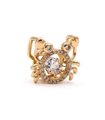 Подвеска лимонная Крабик, танцующий бриллиант (Медицинское золото)