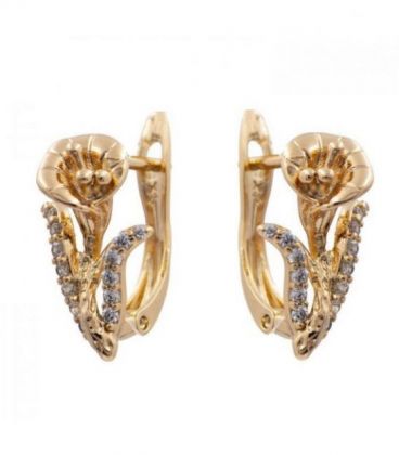 Серьги лимонная позолота "Млечный путь" (Медицинское золото)