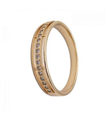 Кольцо лимонная позолота "Дорожка камешков" (Медицинское золото)