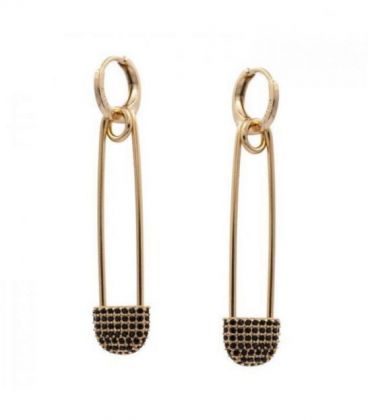 Серьги лимонная позолота "Булавочка" (Медицинское золото)