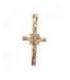 Подвеска лимонная позолота Крестик с распятием (Медицинское золото)