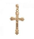 Подвеска лимонная позолота Крестик с распятием (Медицинское золото)