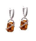 Сережки родіум Swarovski "Загадка" (Медичне золото)
