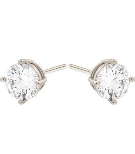 Сережки-гвоздики родіум "Камінь 0,7 см" (Медичне золото)