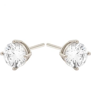 Сережки-гвоздики родіум "Камінь 0,7 см" (Медичне золото)