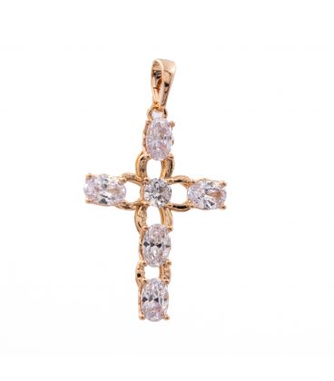 Подвеска Крестик из овальных камней