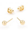 Серьги-гвоздики лимонная позолота "Шарик 0,6 см"