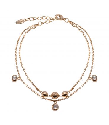 Браслет двойной "Такт" лимонная позолота