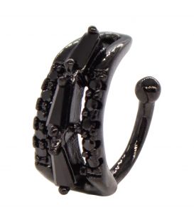 Серёжка-каффа чёрный родий "Треугольник" (1 шт)